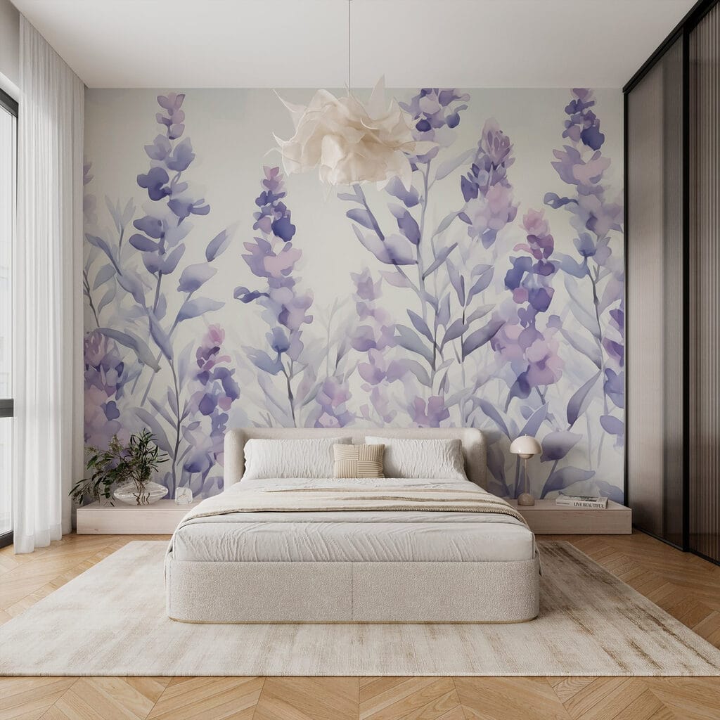 Paarse twijgen wijzen omhoog — interieur 2