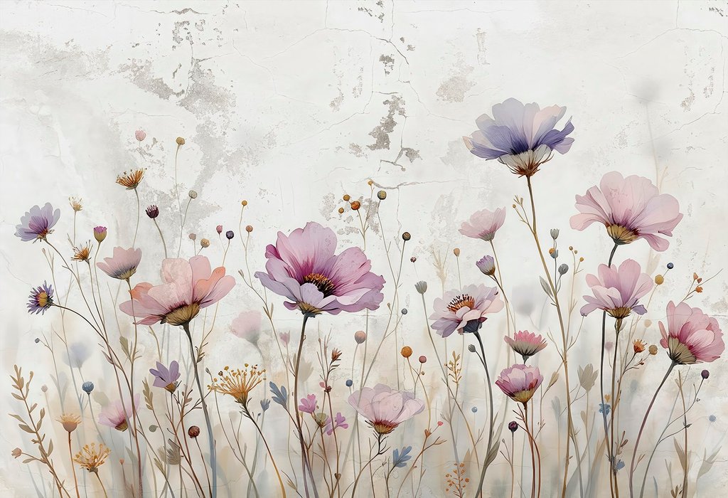 Bloemen op lange stelen — volledig ontwerp