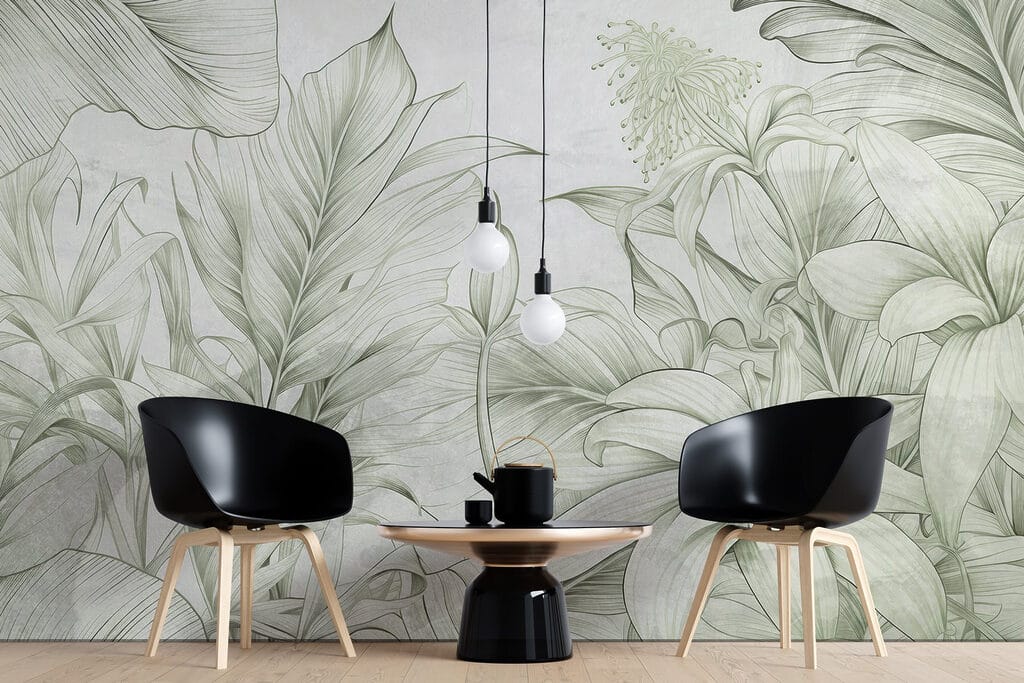 Zacht groen in delicaat botanisch ontwerp — interieur 2