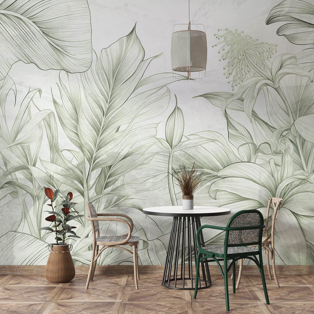 Zacht groen in delicaat botanisch ontwerp — interieur 3