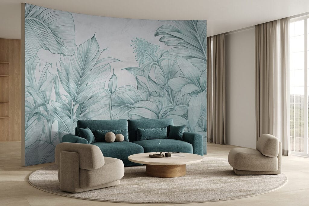 Tropenplanten in fijne arceringen — interieur 2