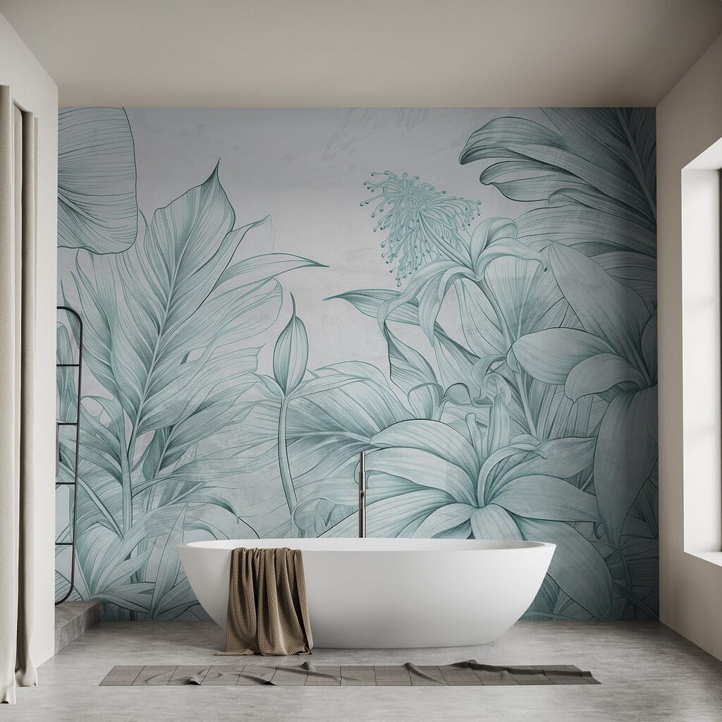 Tropenplanten in fijne arceringen — interieur 3