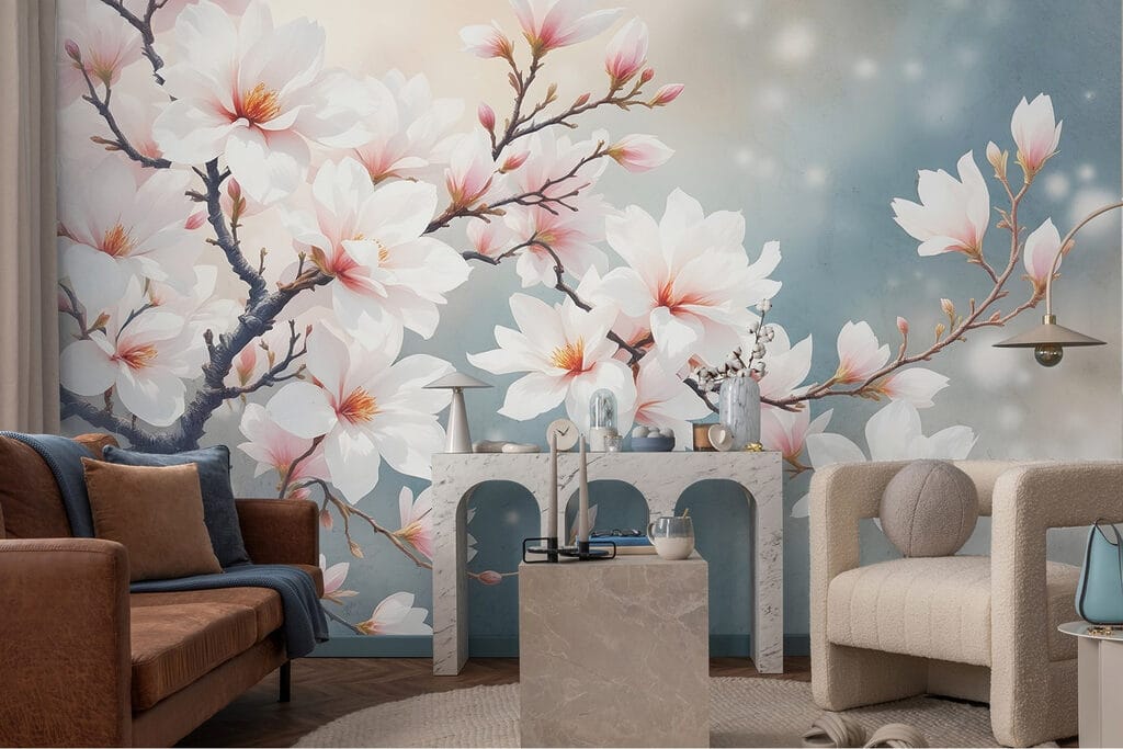 Magnolia in zacht tegenlicht — interieur 1