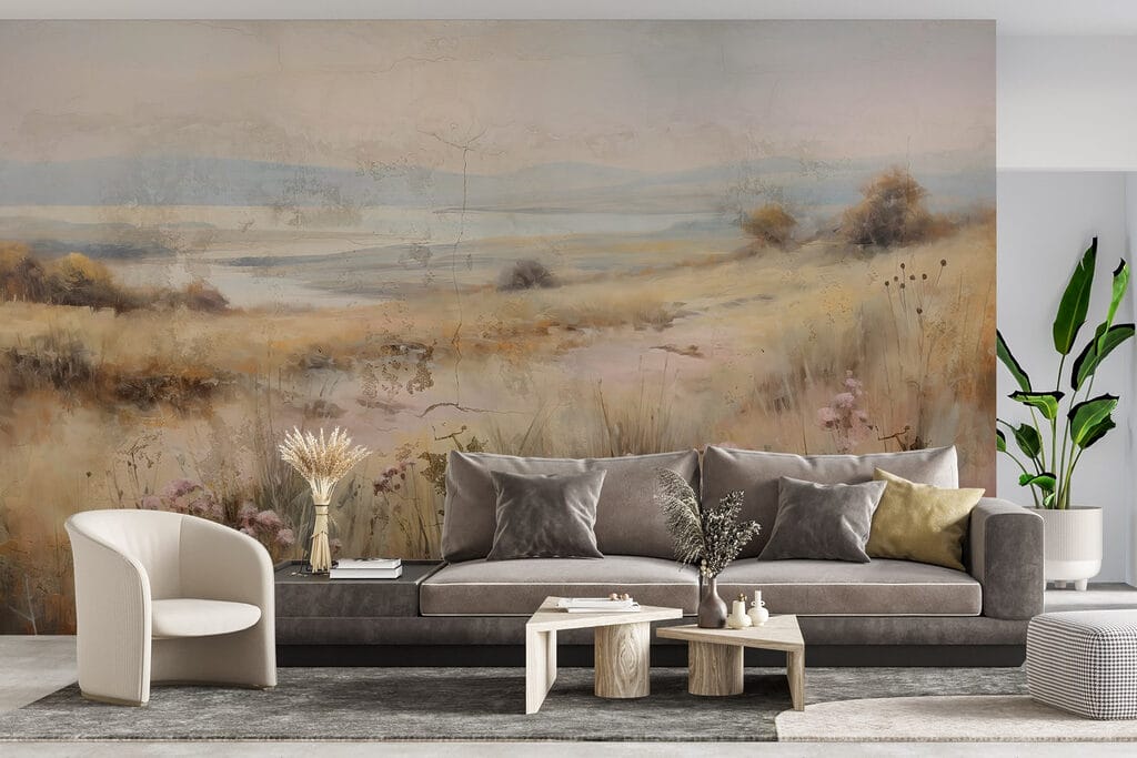 Bloemen boven een graslandschap — interieur 1