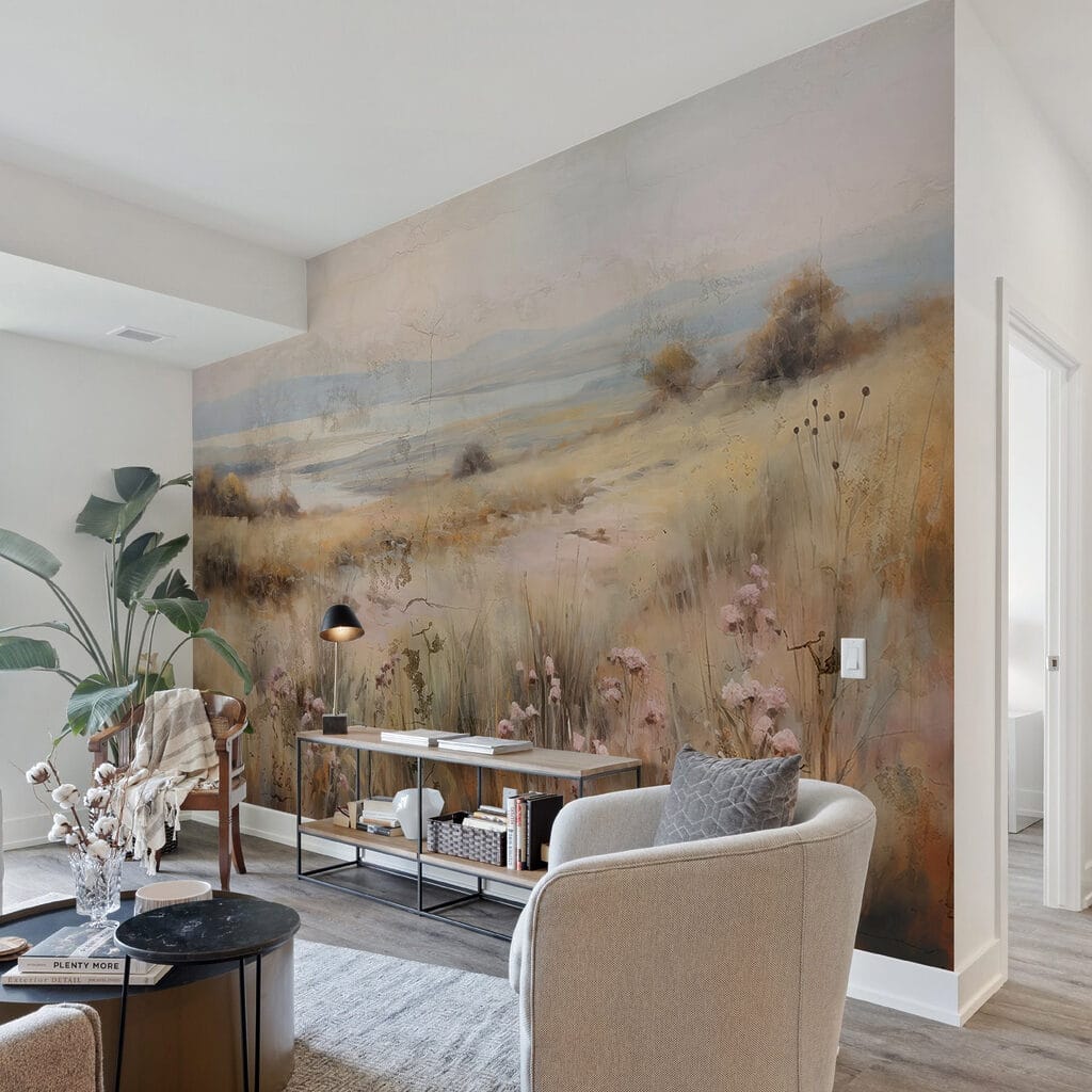 Bloemen boven een graslandschap — interieur 2