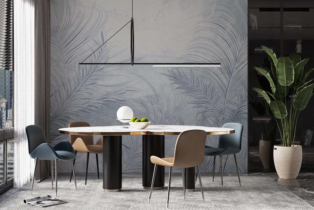 Palmveren in dunne mistlijnen — interieur 3