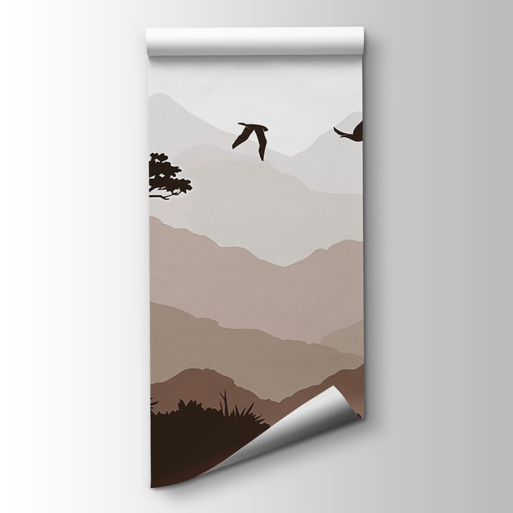 Vogels boven stille boomsilhouetten — productweergave