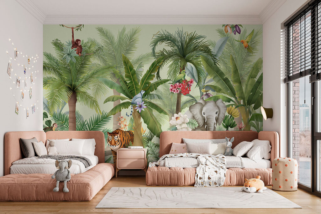 Jungledieren tussen lichte palmen — interieur 4