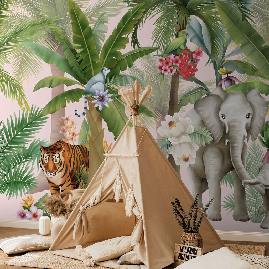 Jungledieren onder de palmen — interieur 2