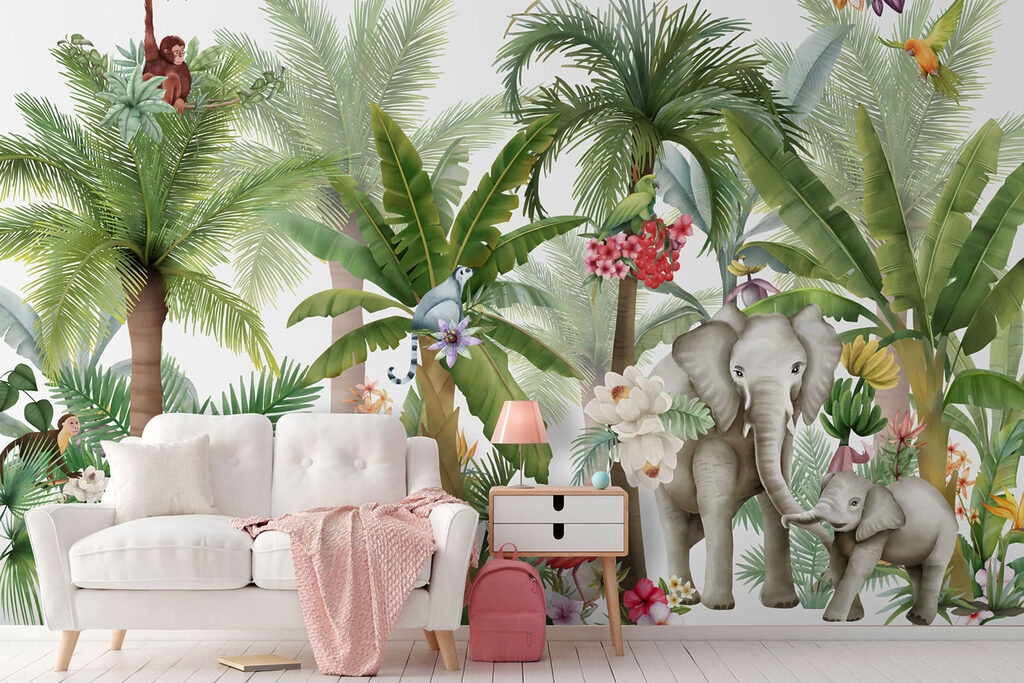 Jungledieren onder de palmen — interieur 4