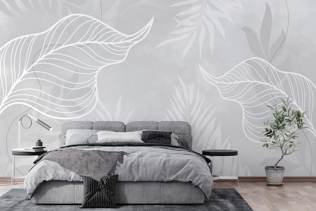 Bladnerven in witte lijnen — interieur 1