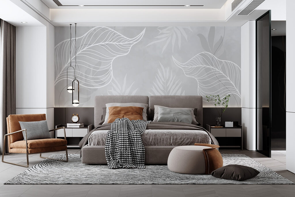 Bladnerven in witte lijnen — interieur 3