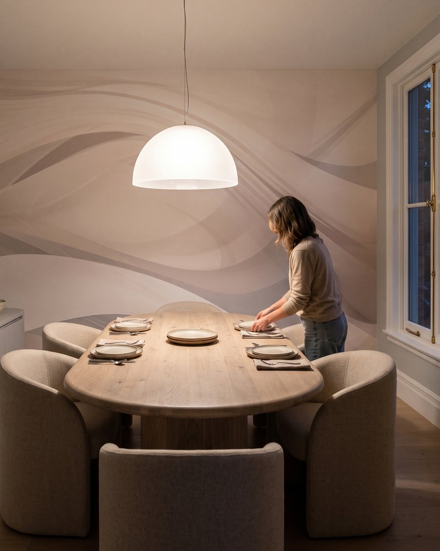 Lichte banen vloeien vrij in een interieur