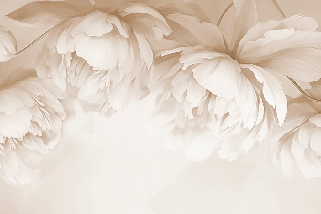 Overhangende roomwitte bloemen — volledig ontwerp
