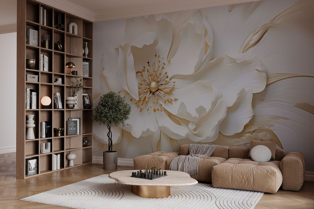 Witte bloei met goudaccenten — interieur 2