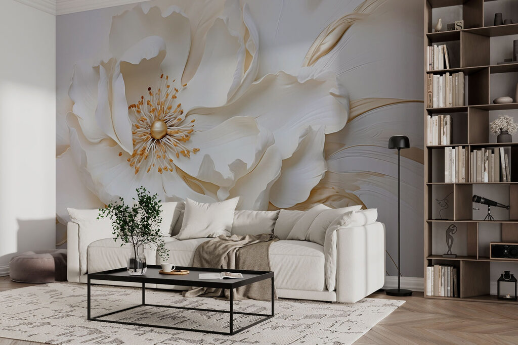 Witte bloei met goudaccenten — interieur 3