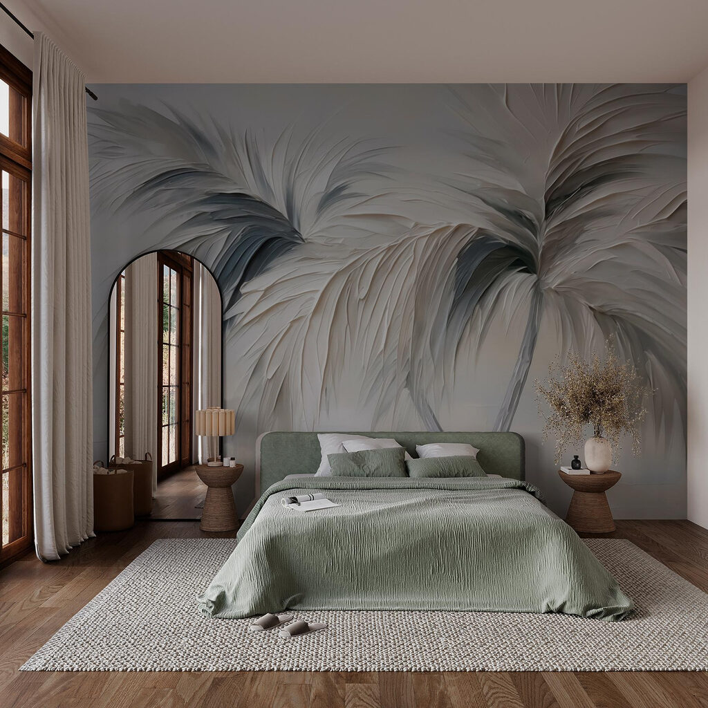Twee palmen als reliëf — interieur 1
