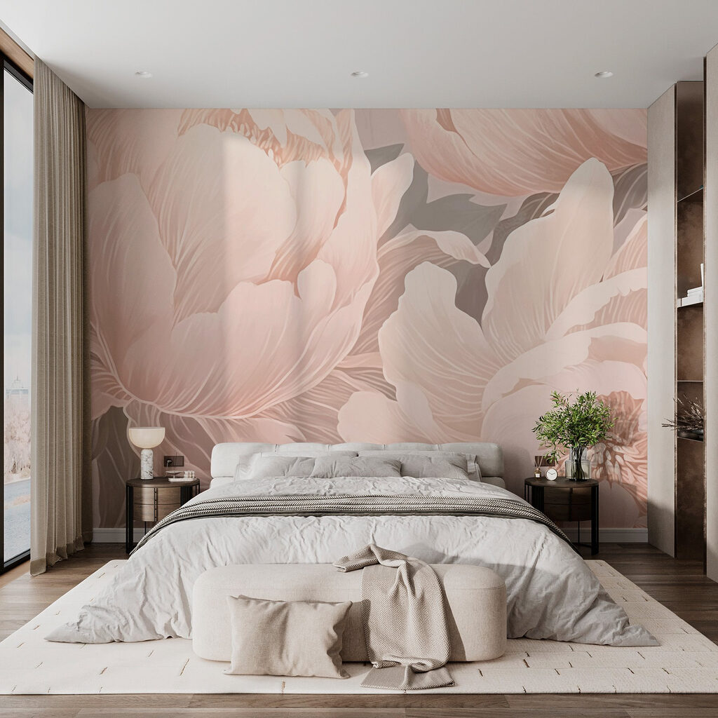 Grote pioenen in lijnwerk — interieur 2