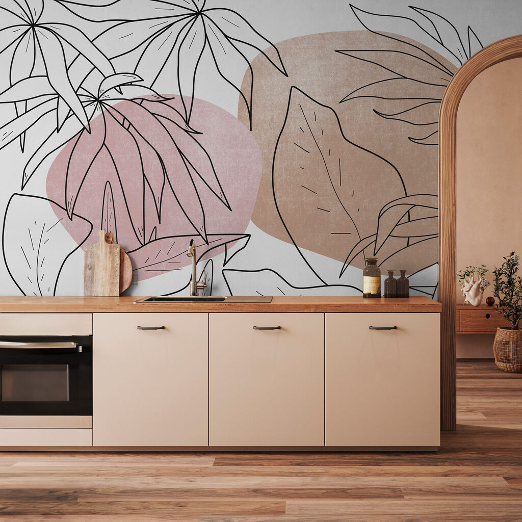 Bladcontouren op ronde vlakken — interieur 2