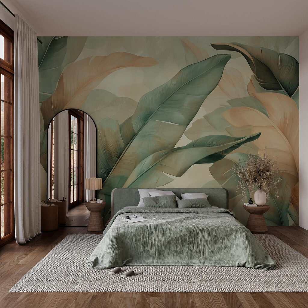 Groene bladeren met zandtinten — interieur 1