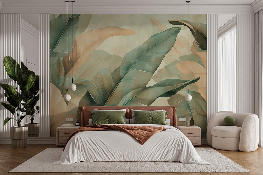 Groene bladeren met zandtinten — interieur 2