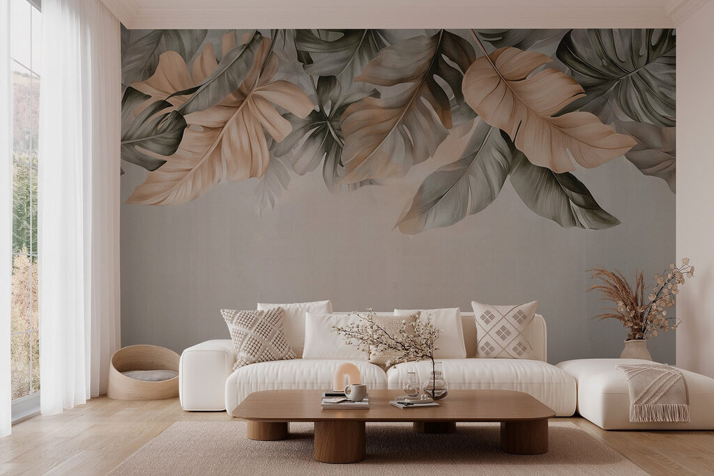 Hangende bladeren boven taupe — interieur 6
