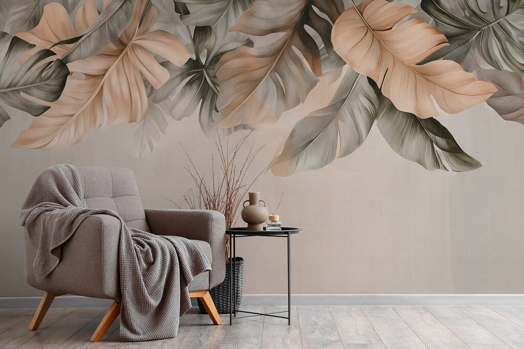 Hangende bladeren boven taupe — interieur 7