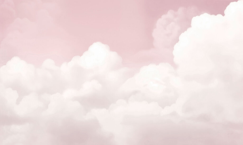 Witte wolken op oudroze — volledig ontwerp