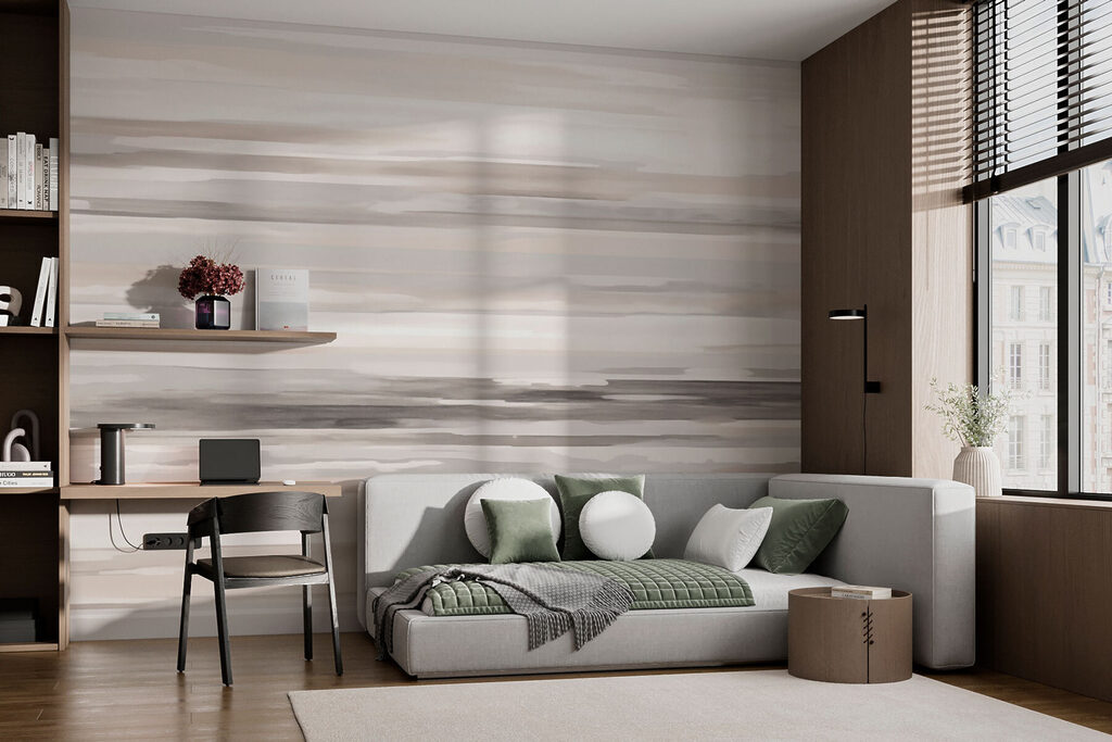 Grijze streken over wit — interieur 3