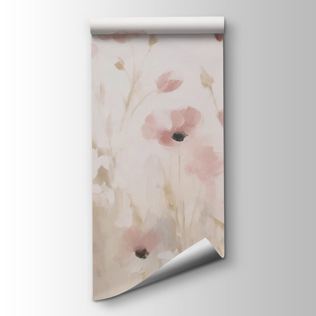 Schilderij van roze bloemen — productweergave