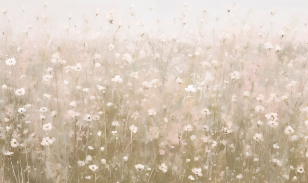 Kleine bloemen vol ochtendlicht — volledig ontwerp