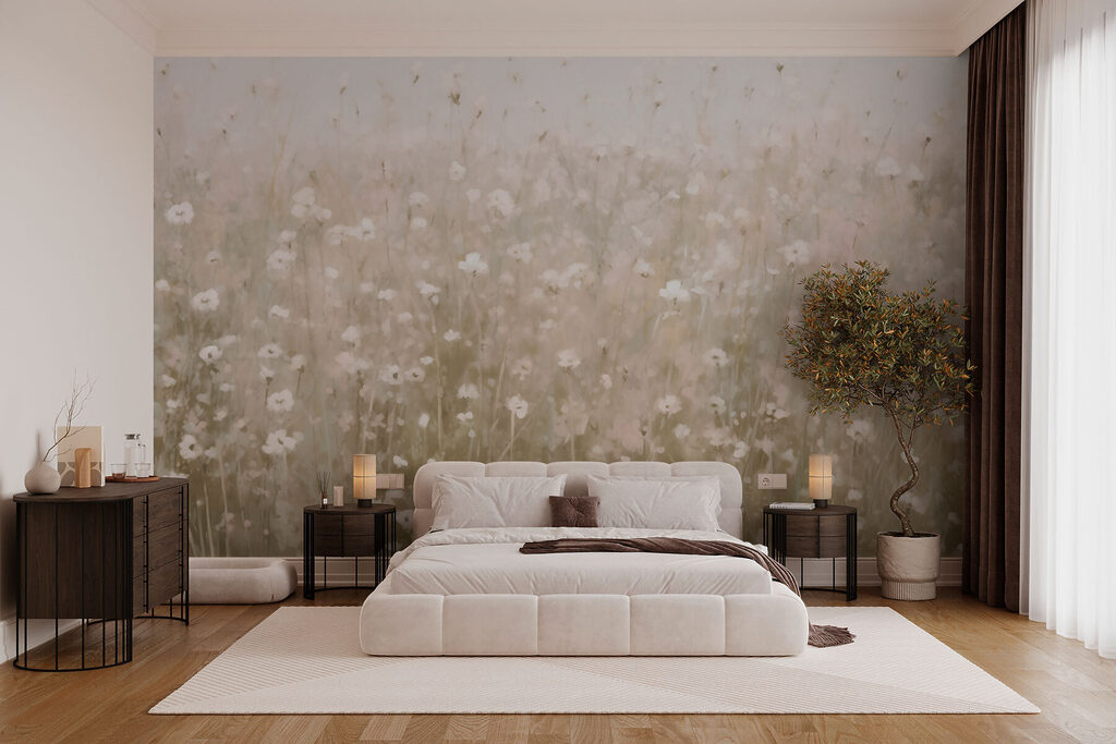 Bloemenveld in een interieur
