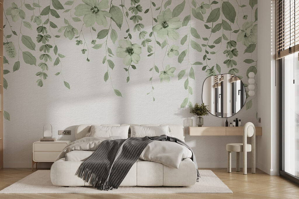 Bloemslingers boven lege ruimte — interieur 2