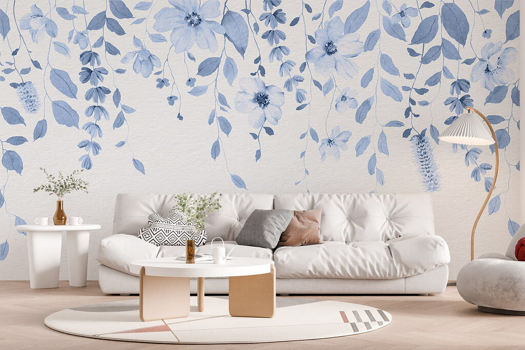 Bloemslingers boven lege ruimte — interieur 3