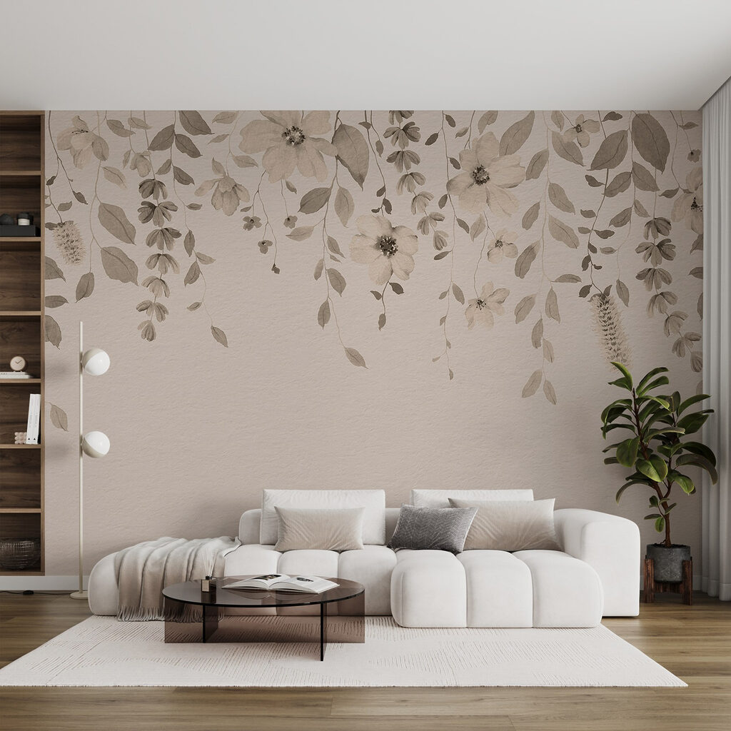 Bloemslingers boven lege ruimte — interieur 2