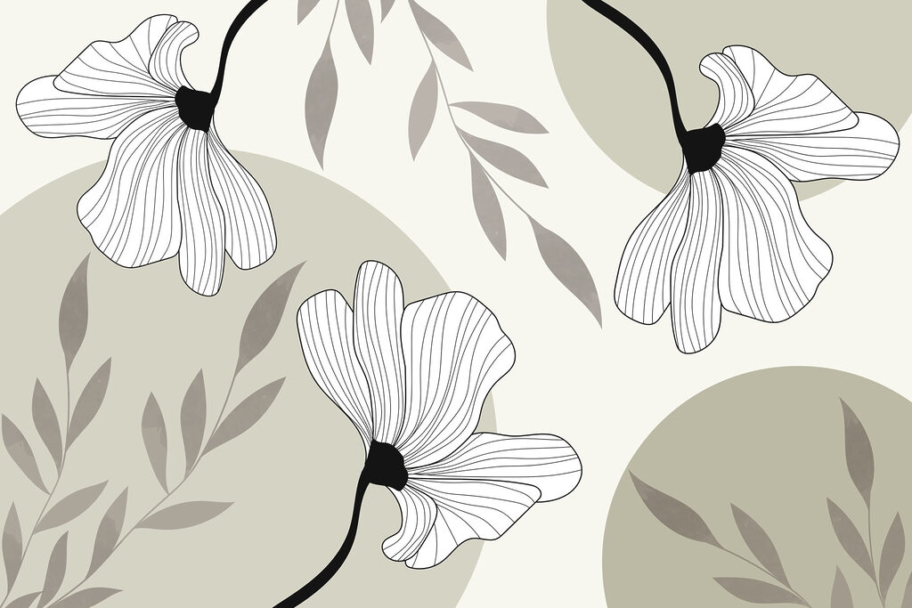 Botanische elegantie in monochrome tinten — volledig ontwerp