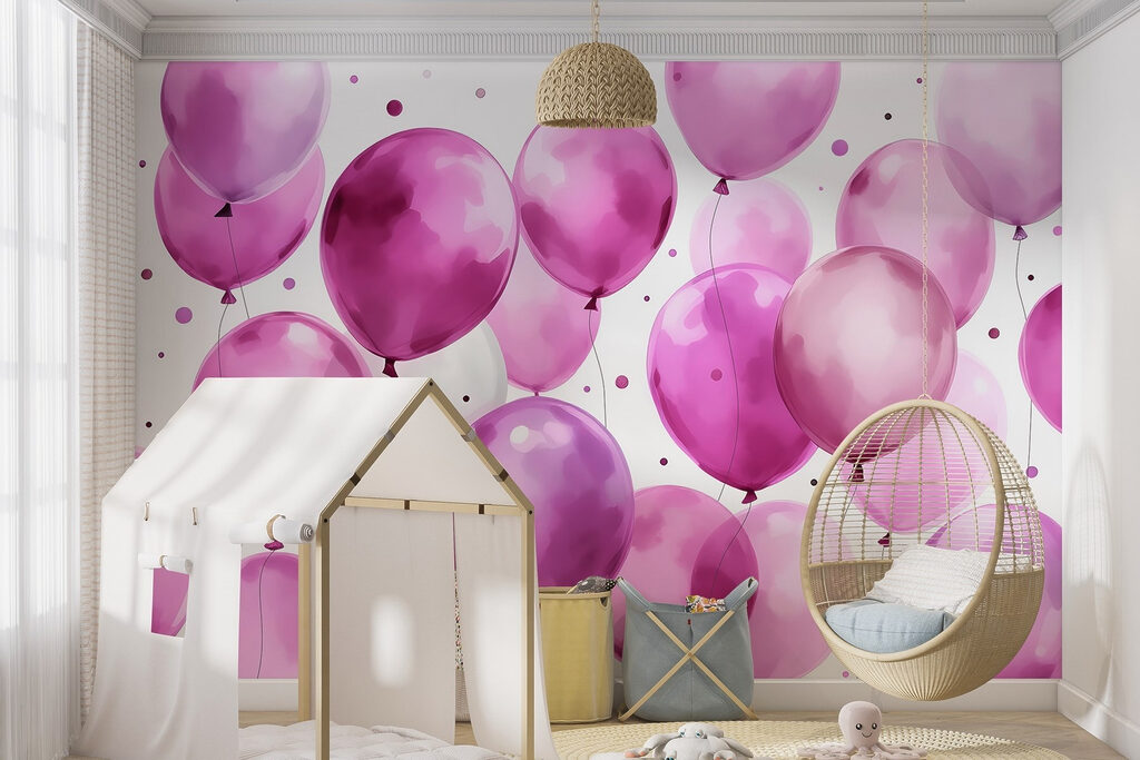Paarse ballonnen met confetti — interieur 2