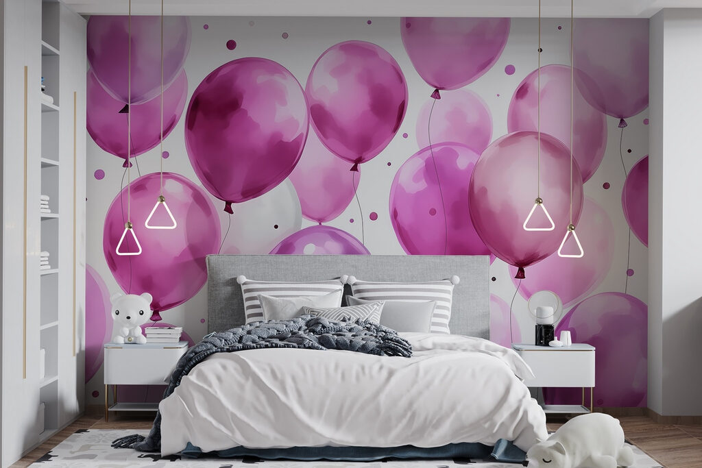 Paarse ballonnen met confetti — interieur 3