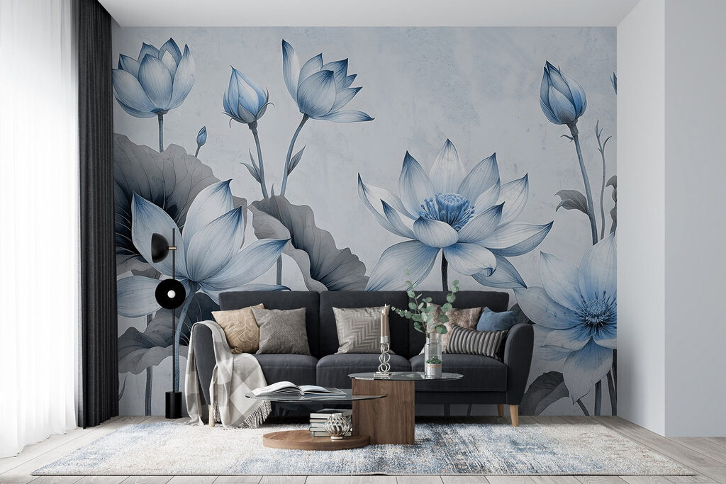 Delicate bloemen in zachte tinten in een interieur