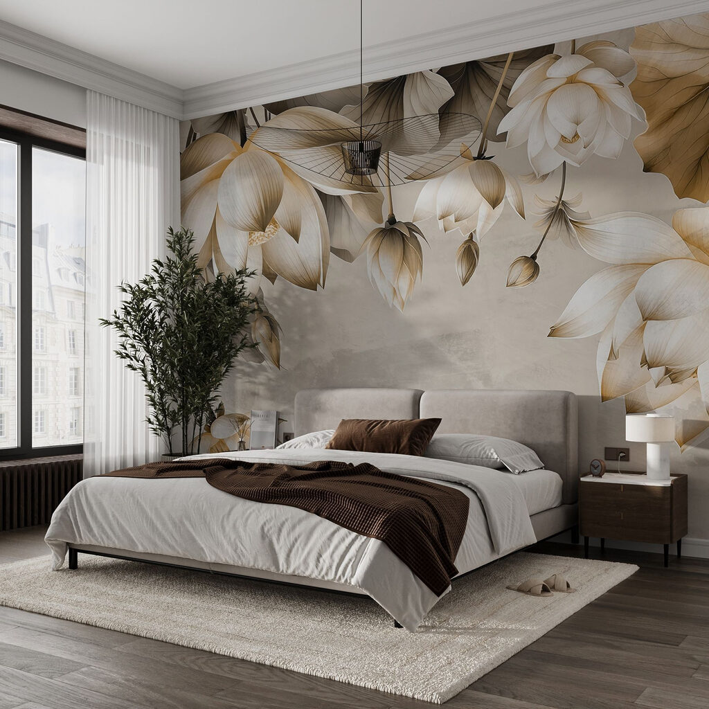 Delicate bloemen op een subtiele achtergrond — interieur 3