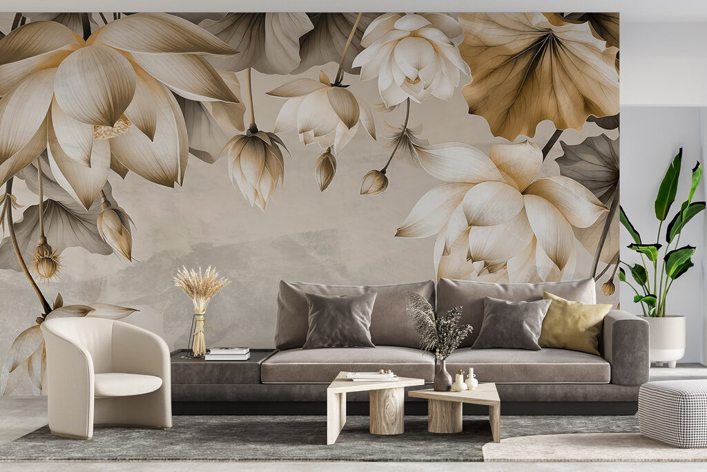 Delicate bloemen op een subtiele achtergrond — interieur 4