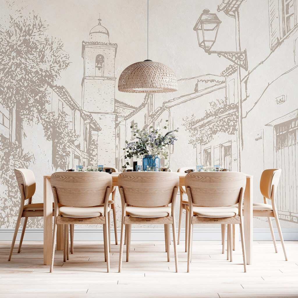 Dorpsstraat op warm beige — interieur 2