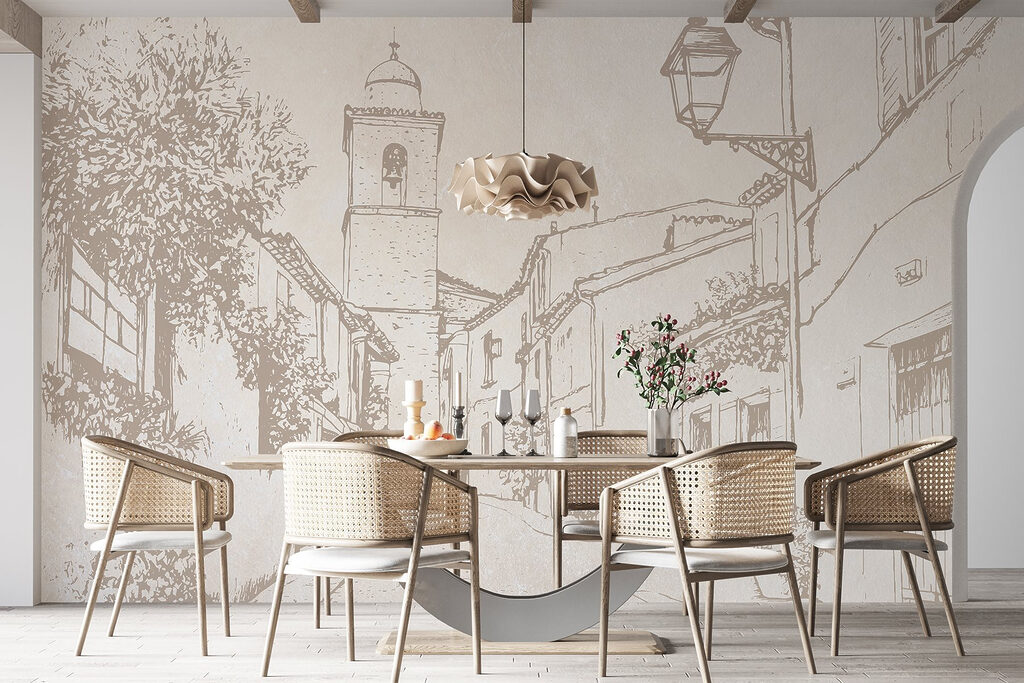 Dorpsstraat op warm beige — interieur 4