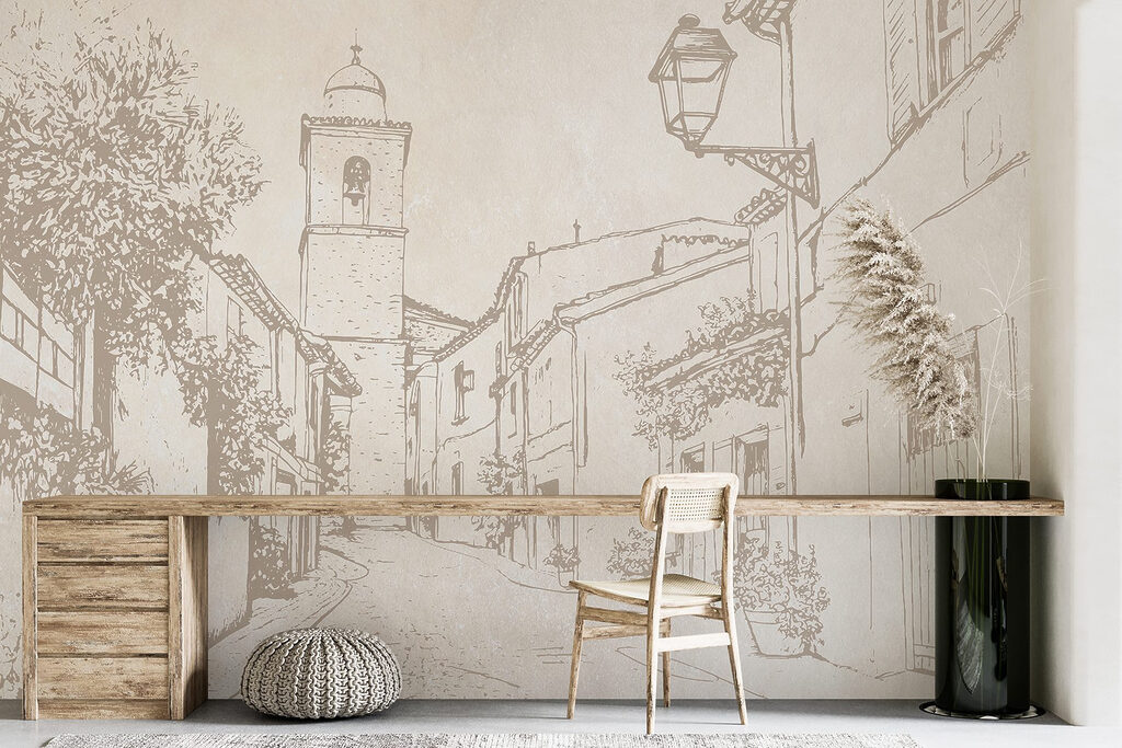 Dorpsstraat op warm beige — interieur 5