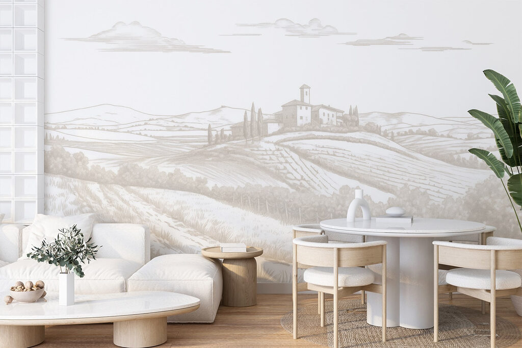 Landhuis boven gestreepte velden — interieur 3