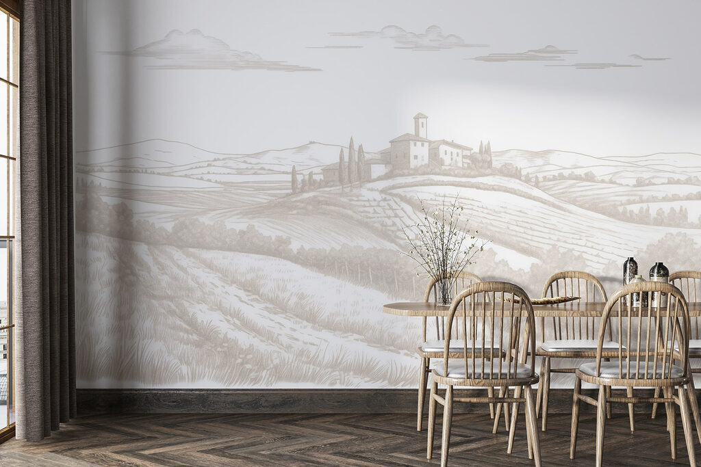 Landhuis boven gestreepte velden — interieur 4