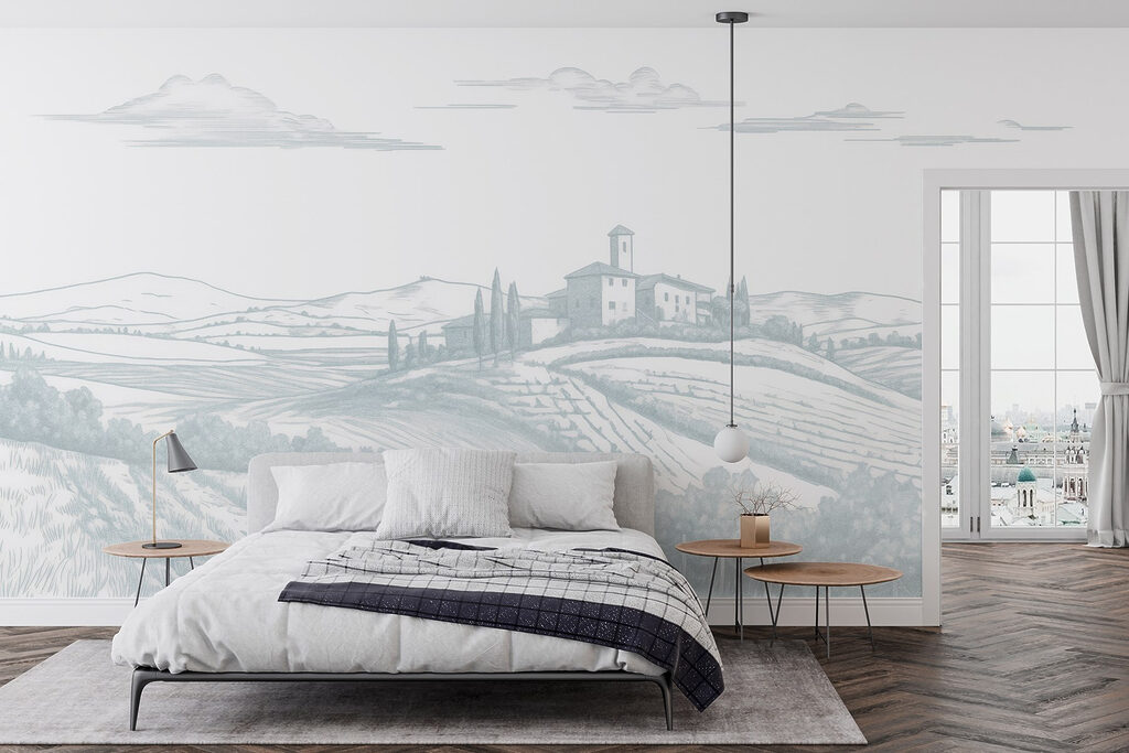 Wijngaard in zachte tekenlijnen — interieur 2