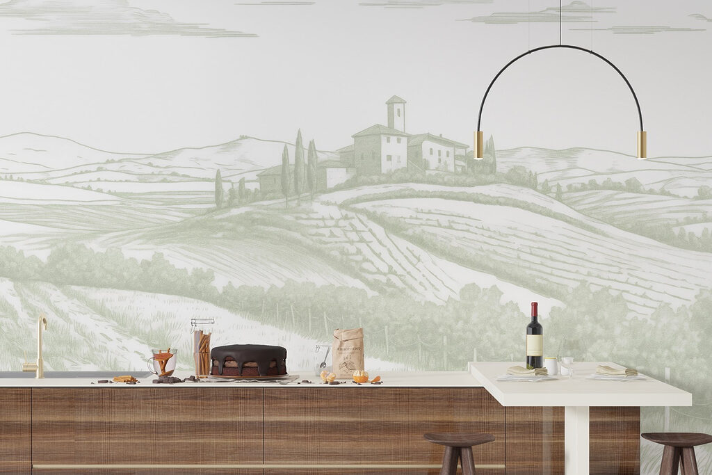 Wijngaard in zachte tekenlijnen — interieur 4
