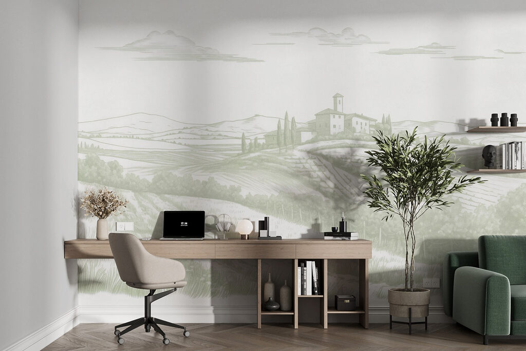 Wijngaard in zachte tekenlijnen — interieur 5