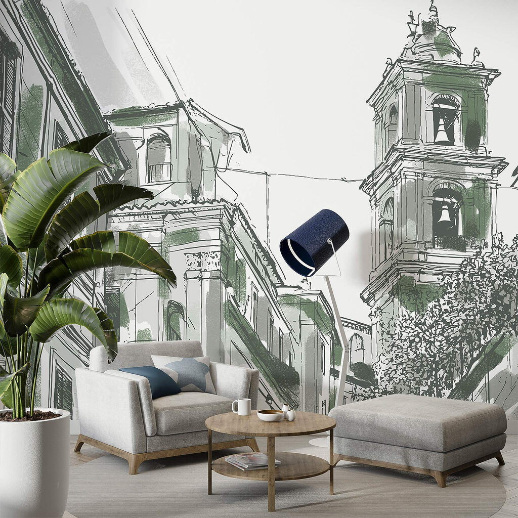 Toren tussen oude straatgevels — interieur 2